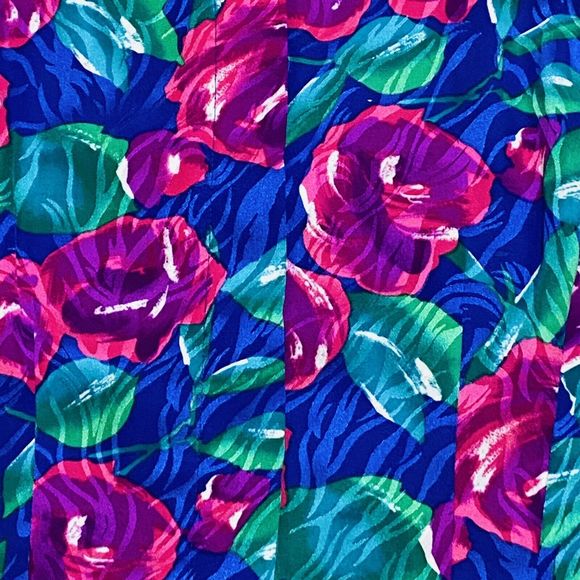 Vintage Papell Boutique Satiny Floral Jacket Blazer Top Shoulder Pads Women’s 8 - Picture 3 of 8